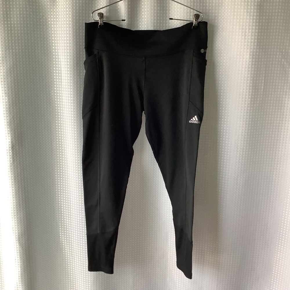 Adidas Optime Stash 7/8 Training Leggings Black w/ Thigh Pockets‎ Sz XL